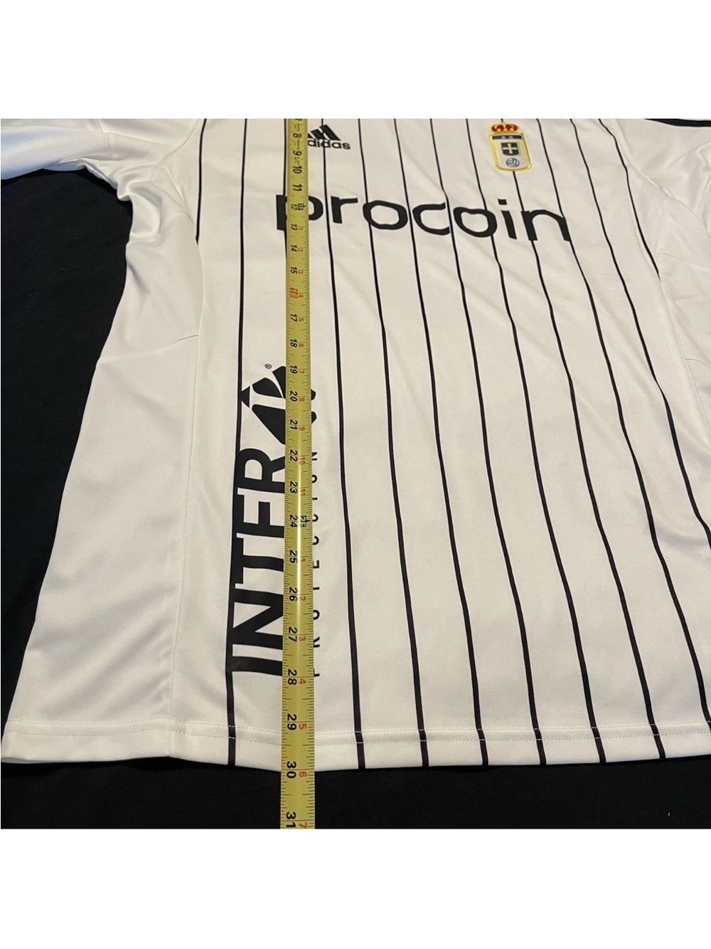 adidas White and Black Pinstripe Soccer Jersey - Picture 11 of 11